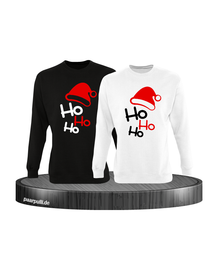 Ho Ho Ho Partnerlook Sweatshirts in schwarz weiß