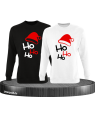 Ho Ho Ho Partnerlook Sweatshirts in schwarz weiß