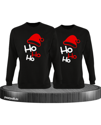 Ho Ho Ho Partnerlook Sweatshirts in schwarz