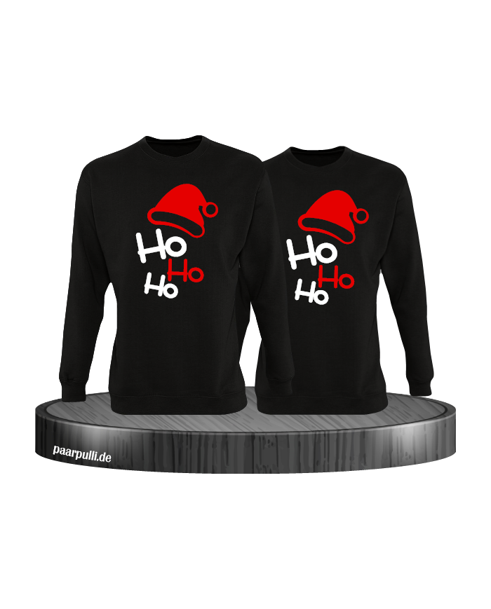 Ho Ho Ho Partnerlook Sweatshirts in schwarz
