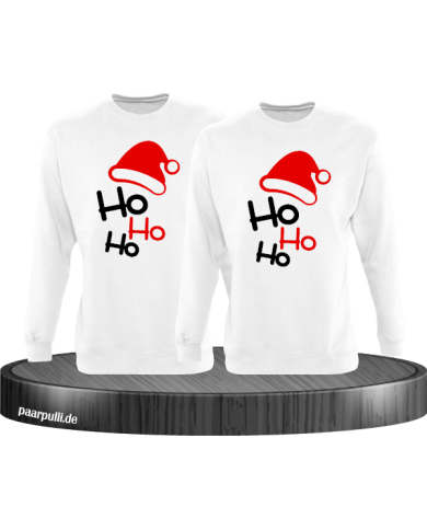 Ho Ho Ho Partnerlook Sweatshirts in weiß Ho Ho Ho Partnerlook Sweatshirts in weiß