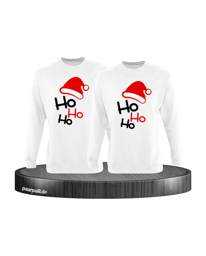 Ho Ho Ho Partnerlook Sweatshirts in weiß