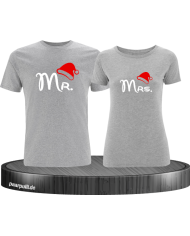 Mr. und Mrs. Partnerlook T-Shirts in grau