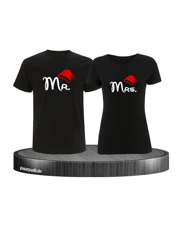 Mr. und Mrs. Partnerlook T-Shirts in schwarz