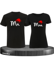 Mr. und Mrs. Partnerlook T-Shirts in schwarz