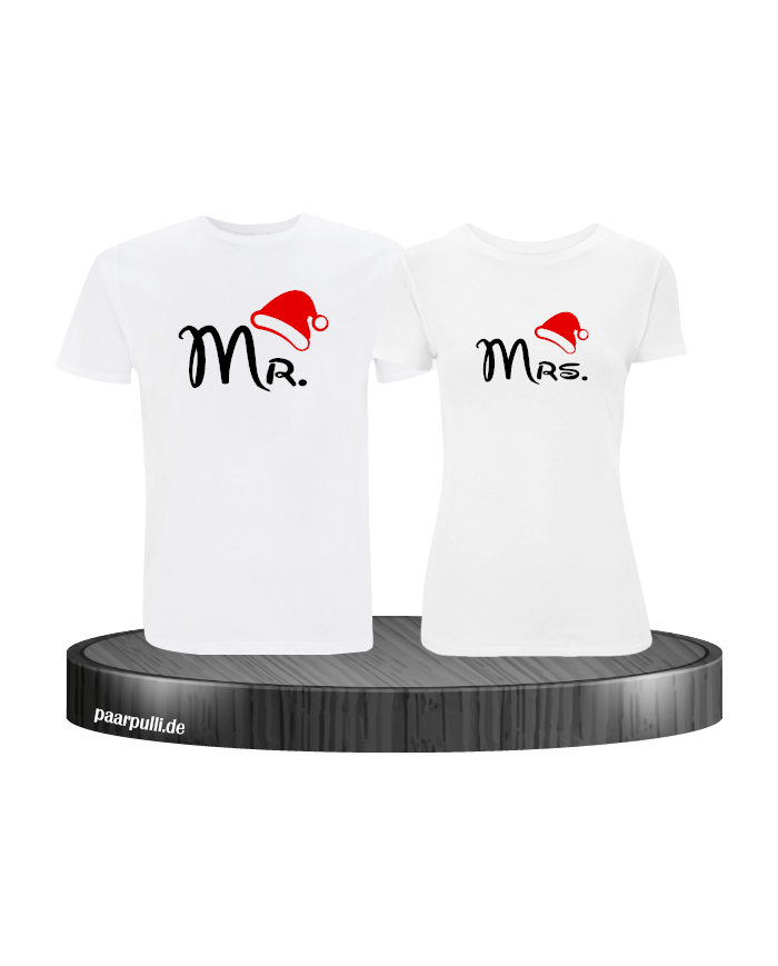Mr. und Mrs. Partnerlook T-Shirts in weiß