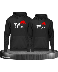 Mr. und Mrs. mit roter Mütze Partnerlook Hoodies Weihnachtsgeschenke