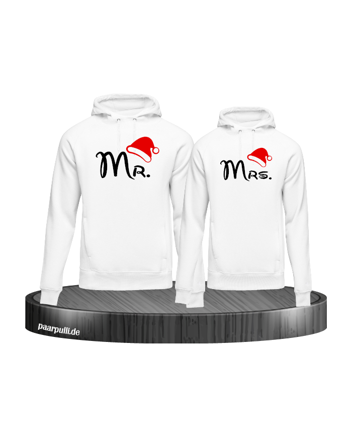 Mr. und Mrs. Partnerlook Hoodies in weiß