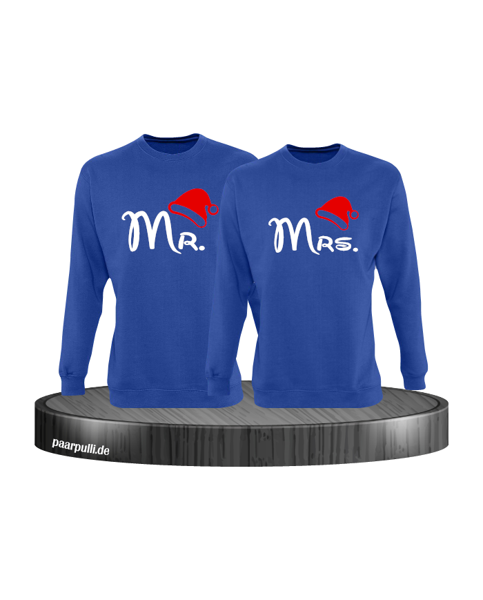 Mr. und Mrs. Partnerlook Sweatshirts in blau