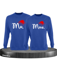 Mr. und Mrs. Partnerlook Sweatshirts in blau