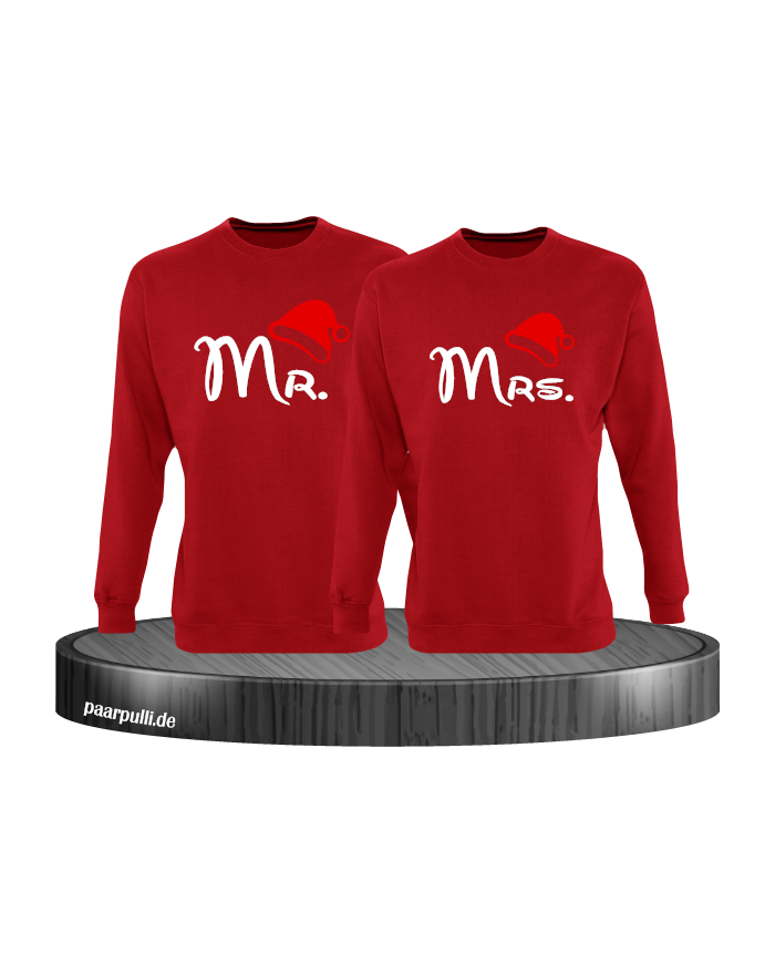 Mr. und Mrs. Partnerlook Sweatshirts in rot