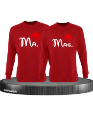 Mr. und Mrs. Partnerlook Sweatshirts in rot