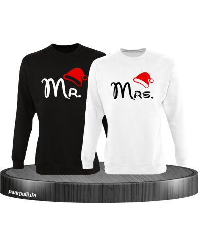Mr. und Mrs. Partnerlook Sweatshirts in schwarz weiß