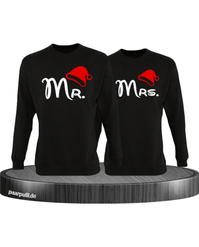 Mr. und Mrs. Partnerlook Sweatshirts in schwarz