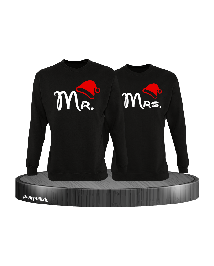 Mr. und Mrs. Partnerlook Sweatshirts in schwarz