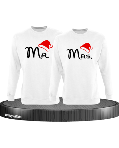 Mr. und Mrs. Partnerlook Sweatshirts in weiß