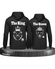 The King The Queen Lion Design partnerlook hoodies schwarz