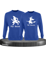 her beast his beauty partnerlook sweatshirts in blau