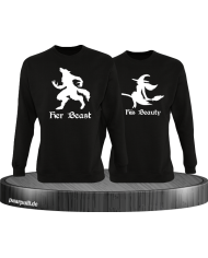 her beast his beauty partnerlook sweatshirts in schwarz