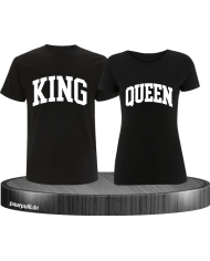 King und Queen mit kurviger Form Partnerlook T-Shirts