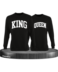 King und Queen Pärchen Sweatshirts in schwarz