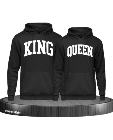 King und Queen mit kurviger Form Partnerlook Hoodies