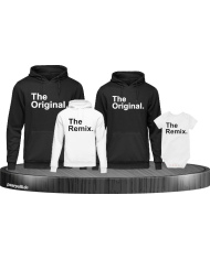 Hoodies bedruckt mit Original Remix weiss schwarz