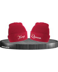 King und Queen mit goldene Krone Partnerlook Beanies in verschiedenen Farben