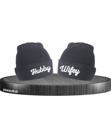 Hubby und Wifey Partnerlook Couple Beanies Hubby und Wifey Partnerlook Couple Beanies