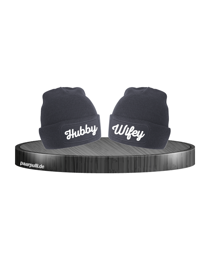 Hubby und Wifey Partnerlook Couple Beanies