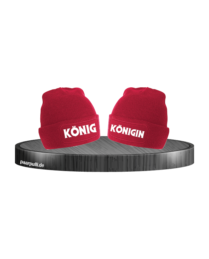 König und Königin Partnerlook Beanies in verschiedenen Farben