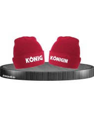 König und Königin Partnerlook Beanies in verschiedenen Farben