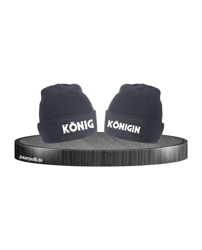 König und Königin Partnerlook Beanies in verschiedenen Farben