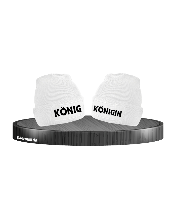 König und Königin Partnerlook Beanies in verschiedenen Farben