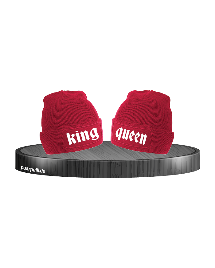 King und Queen Partnerlook Beanies in verschiedenen Farben