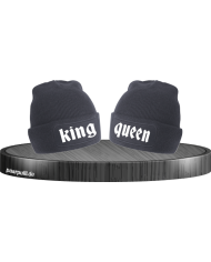 King und Queen Partnerlook Beanies in verschiedenen Farben
