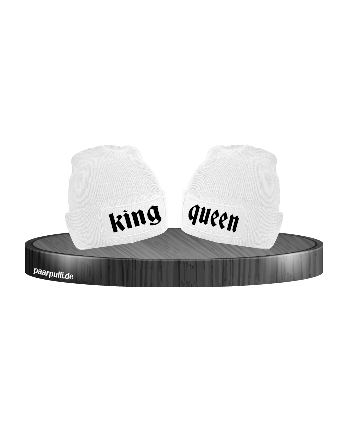 King und Queen Partnerlook Beanies in verschiedenen Farben