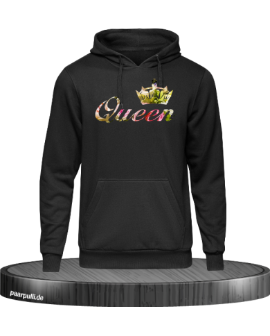 Queen mit Blumenmuster Hoodie in Größe XL