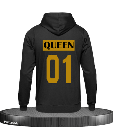 Queen 01 in Gold Hoodie in Größe M