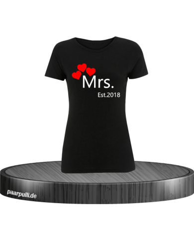 Mrs. mit Herzen T-Shirt in Größe L