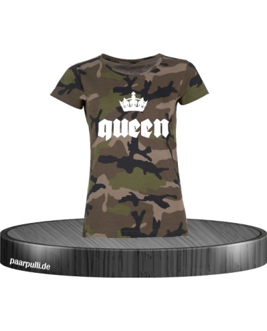 Queen mit Krone Camouflage T-Shirt in Größe S