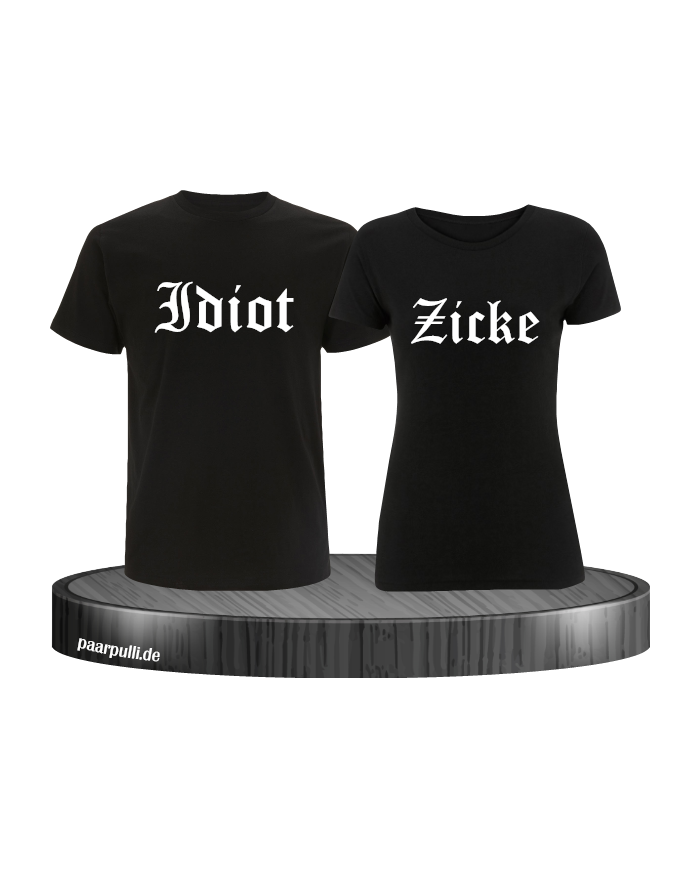 Idiot und Zicke Partnerlook T-Shirt-Set