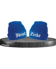 Idiot zicke partnerlook beanies in blau