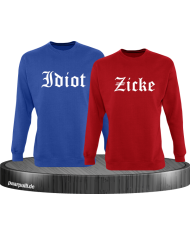 Idiot und Zicke Pärchen Sweatshirts