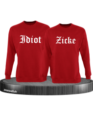 Idiot und Zicke Pärchen Sweatshirts