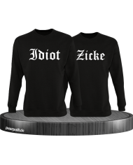 Idiot und Zicke Pärchen Sweatshirts