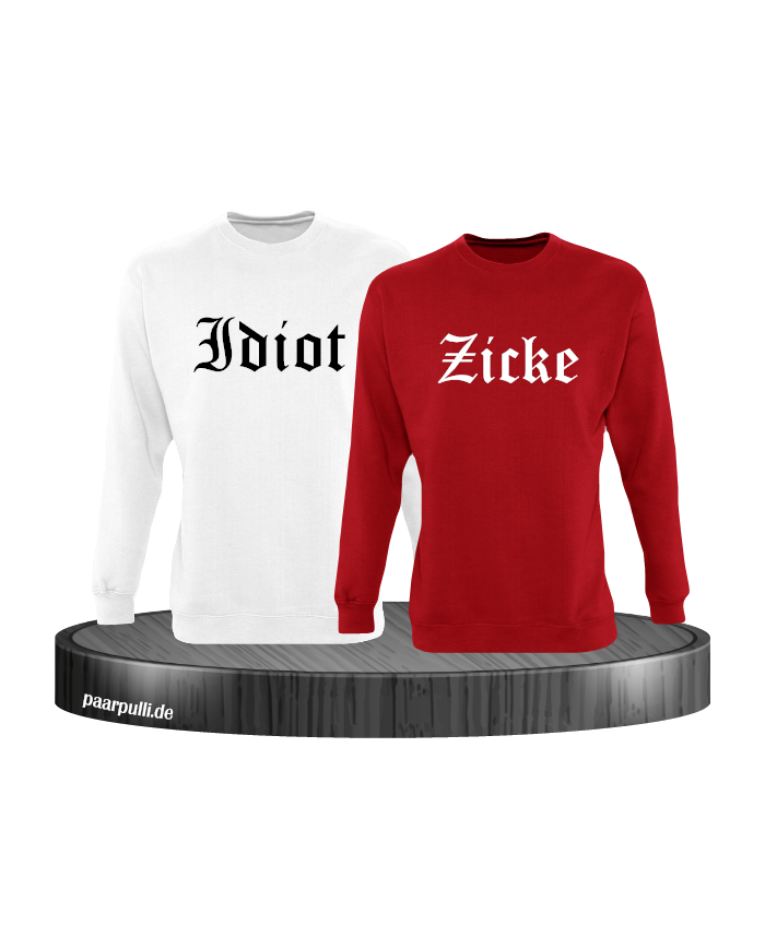 Idiot und Zicke Pärchen Sweatshirts