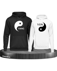 Yin Yang Hoodies in schwarz weiß