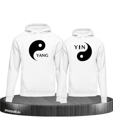 Yin Yang Hoodies in weiß