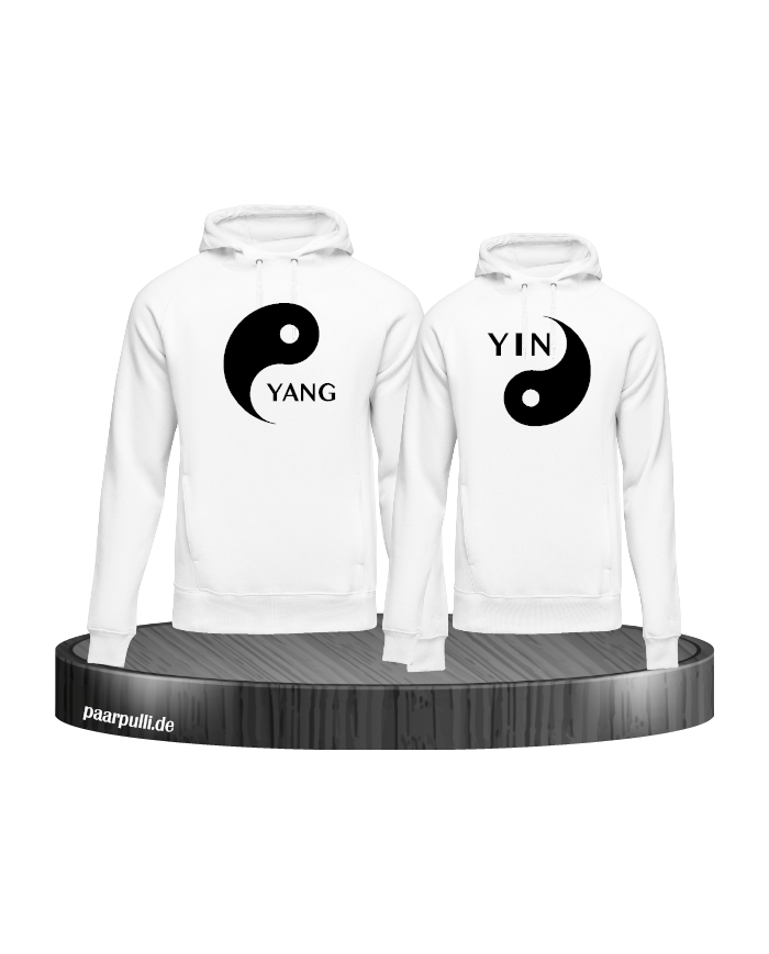 Yin Yang Hoodies in weiß